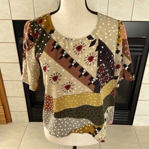 Traffic people Neutral Color Short Sleeve Top, Women’s Sz S